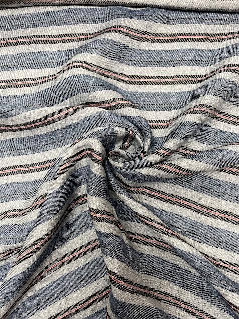 Blue, Black and Red Stripe | Linen | Made in Italy