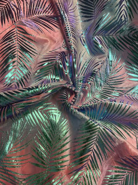 Cotton Candy Tropical Foil Print | Velvet Spandex