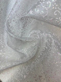 Off White and Pink Crystal Floral | Organza