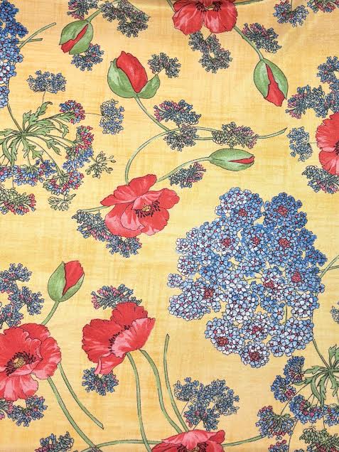 Emanuel Ungaro | Red Floral on Yellow Viscose Knit | Made in Italy