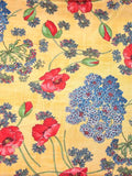Emanuel Ungaro | Red Floral on Yellow Viscose Knit | Made in Italy