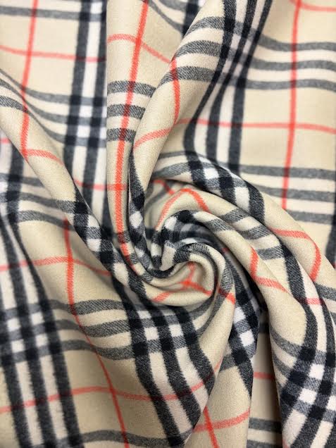 Burberry Deadstock | Tan, Black, and Red Check Wool | Made in Italy