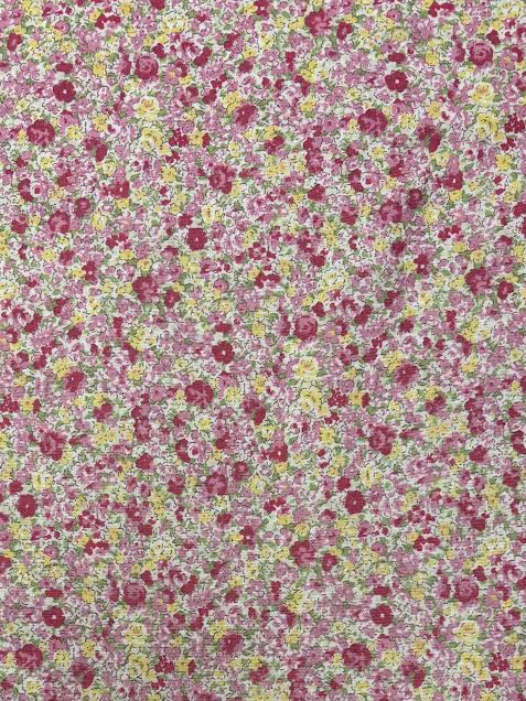 Pink and Yellow Floral on White | Liberty Cotton