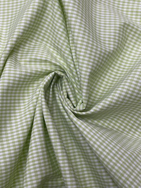 Lime Green Yarn Dyed Gingham | Cotton