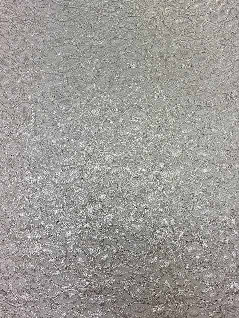 Ivory Lace with Silver Foil | Silk Cotton Blend | Made in Italy