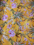Pink Tropical Floral on Orange | Viscose | Made in Italy