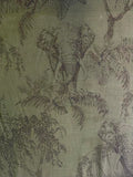 Olive Green Elephant Print | Linen | Made in Italy