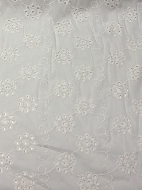 White Vine Floral Sangallo Eyelet Cotton | Lace | Made in Italy