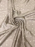 White Polka Dots on Light Grey | Viscose | Made in Italy