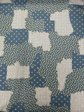 Blue Floral Checkered Patchwork | Cotton Poplin | Made in Italy