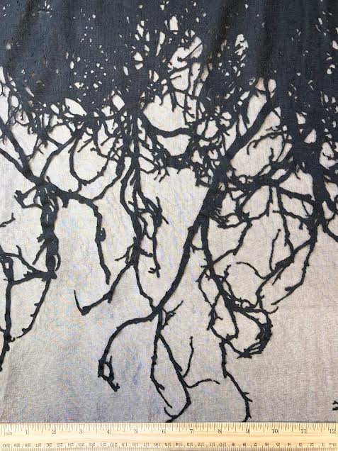 Black Branch Pattern |Mesh| Made in Italy