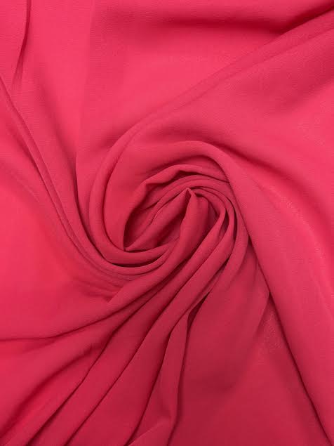 Hot Pink Solid | Crepe Georgette Chiffon