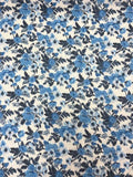 Blue Blurred Floral | Linen | Made in Italy