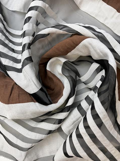 Striped Organza Polyester Blend | Made in italy