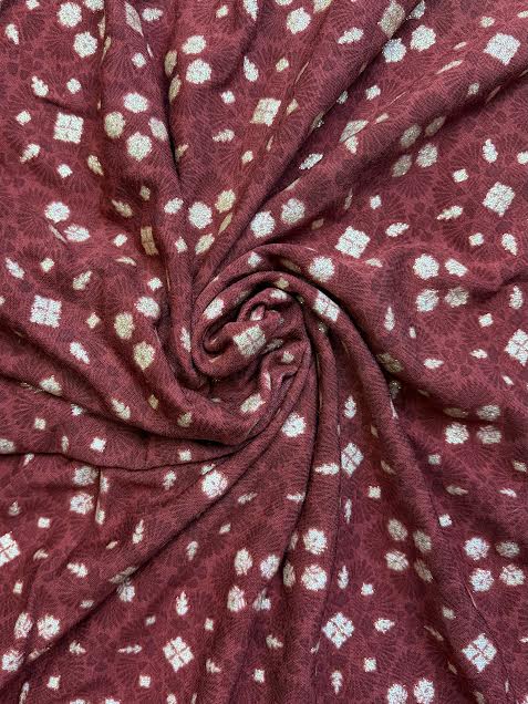 Red Floral Foil Rayon Knit