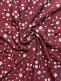 Red Floral Foil Rayon Knit
