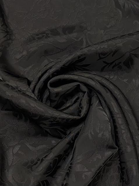 Black Floral | Viscose Jacquard | Made in Italy