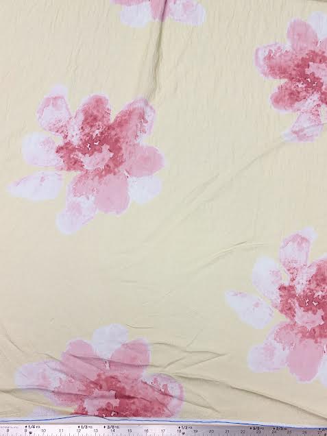 Deadstock Pink Jumbo Floral on Green | Viscose | Made in Italy