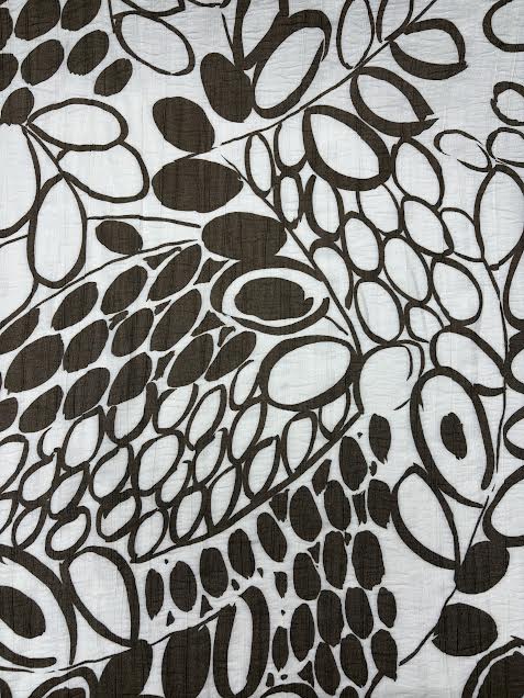 White with Brown Ovals | Viscose