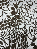 White with Brown Ovals | Viscose