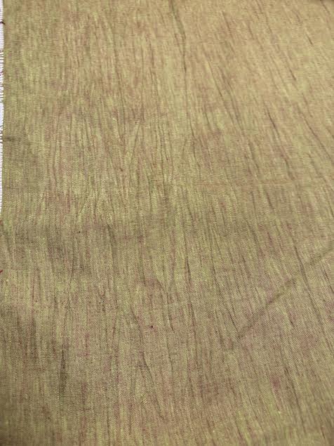 Green & Red Weave Crinkled Washed | Linen | Made in Italy