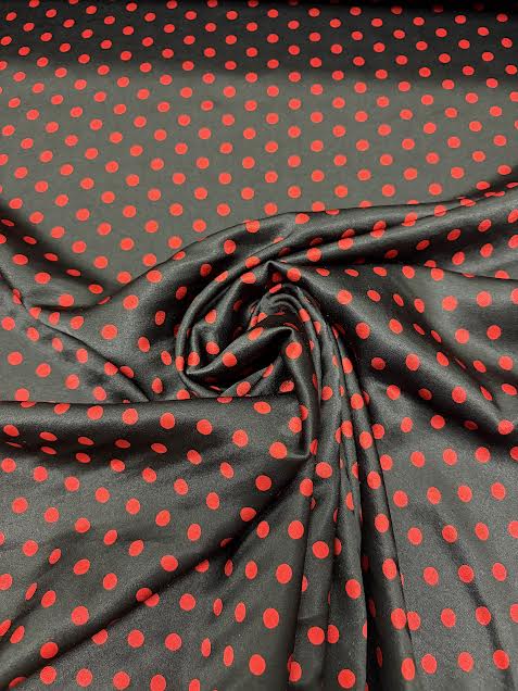 Black with Red Polka Dots | Silk