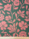 Red Floral on Green | Viscose | Made in Italy