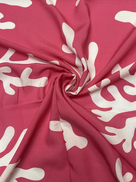 Coral Reef on Hot Pink | Viscose | Made in Italy