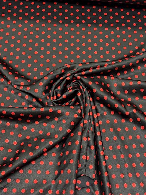 Black with Red Polka Dots | Silk