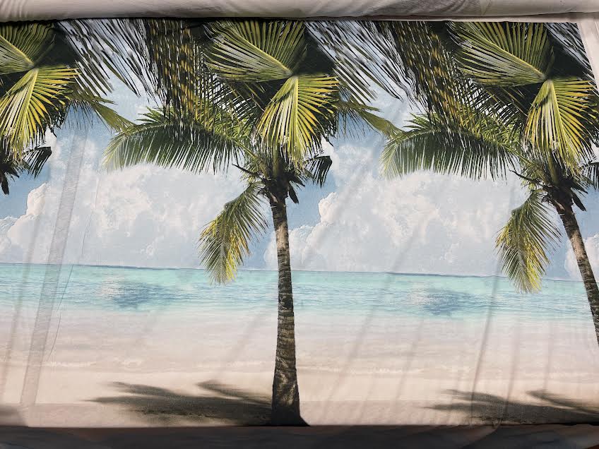 Knit Boats and Palm Tree Panels | Cotton | Made in Italy