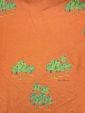 Brown Plam Printed Waxed Cotton | Made in Italy