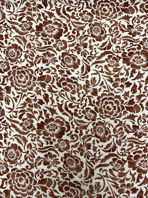 Brown & Cream Floral Print | Viscose | Made in Italy