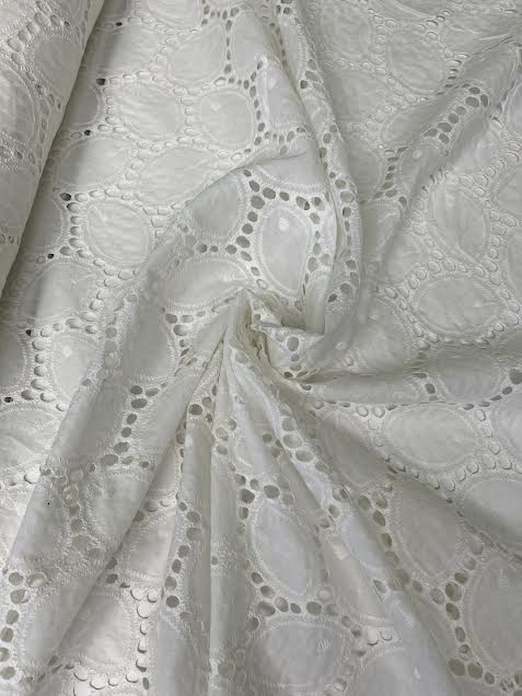 White Oval Sangallo Eyelet Cotton | Lace | Made in Italy