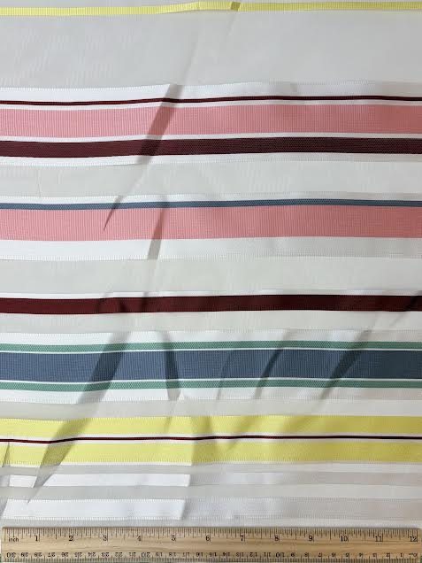 Multicolor Stripe on White | Woven Mesh | Made in Italy