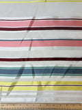 Multicolor Stripe on White | Woven Mesh | Made in Italy