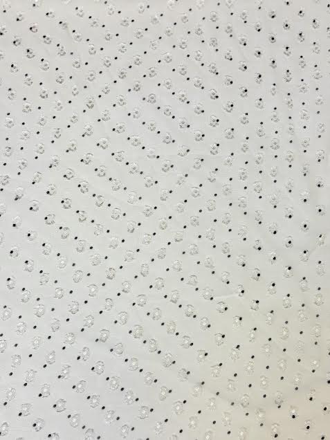 Beige Polka Dot Chiffon Jacquard