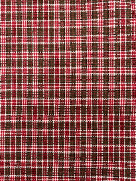 Red, Green, and White Yarn Dyed Plaid | Cotton