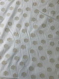 Gold Flowers on White | Polyester Lurex