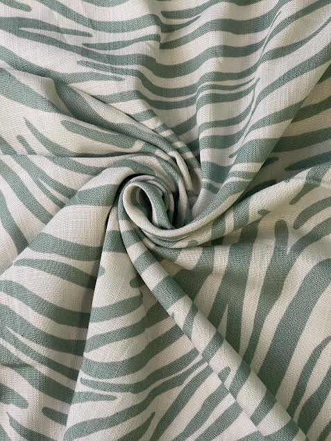 Sage Green Zebra Print | Linen Blend