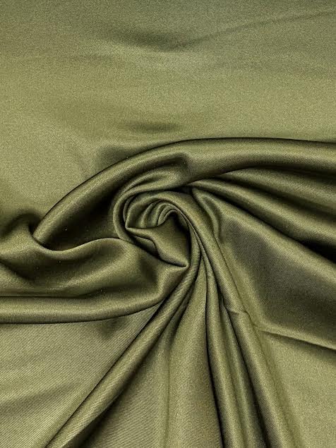 Alexander McQueen | Olive Green Duchess Silk | Made in Italy