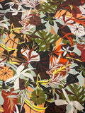 Earth Tones Floral & Leaf Print | Cotton Blend | Made in Italy