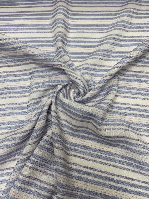 Blue & Pink Stripe | Viscose Linen | Made in Italy