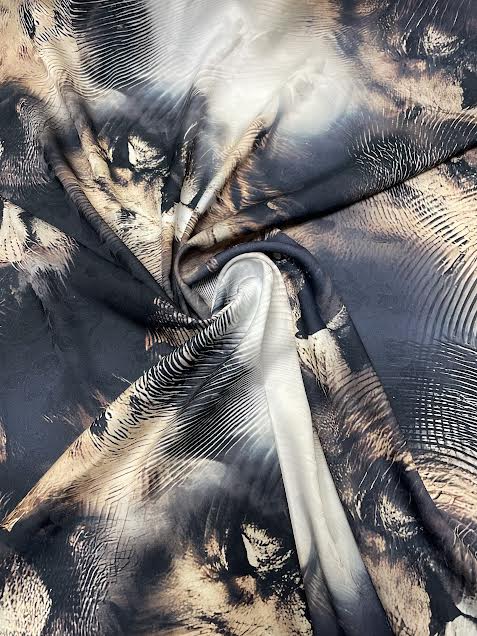 Lion Print on Floral | Viscose Blend | Jacquard
