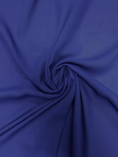 Dark Royal Blue Solid | Crepe Georgette Chiffon