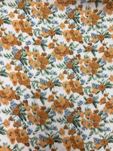 Orange Blurred Floral | Linen | Made in Italy