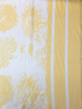 Yellow Nature Print with Stripe Border | Viscose | Made in Italy