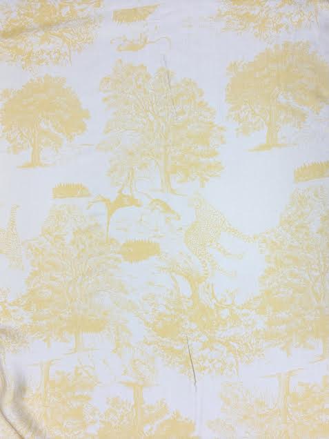 Yellow Nature Print with Stripe Border | Viscose | Made in Italy