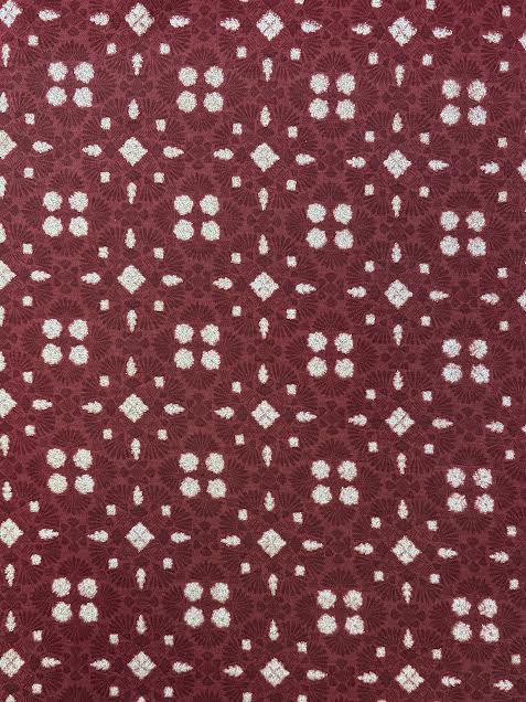 Red Floral Foil Rayon Knit