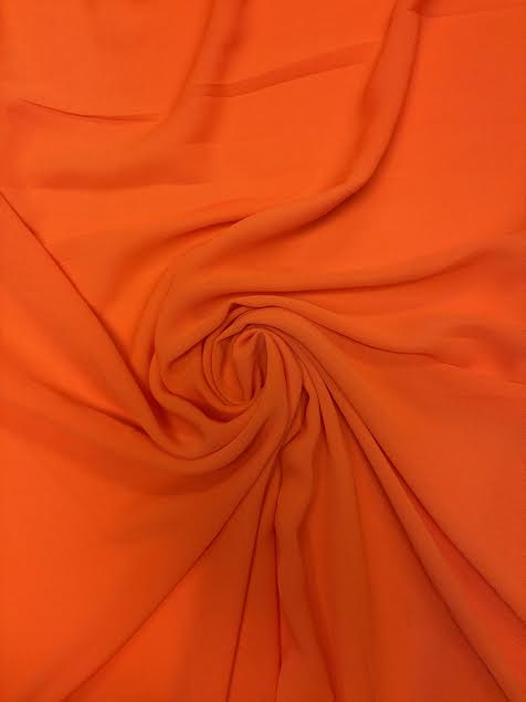 Fluorescent Orange Solid | Crepe Georgette Chiffon