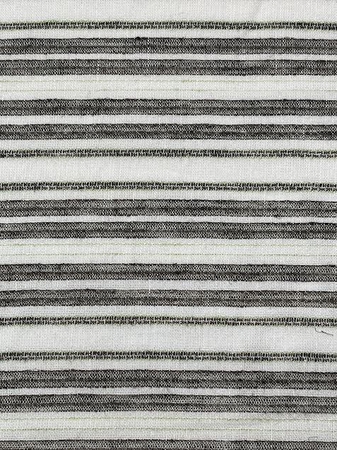 Grey & Green Strip on White | Viscose Linen | Made in Italy